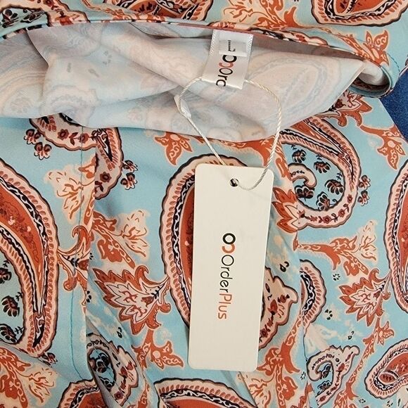 Oc Order Plus Nwt paisley faux wrap maxi dress large - Picture 6 of 7